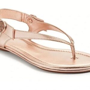 EUC Tory Burch Minnie convertible Travel Sandal - Rose Gold leather, size 9.5